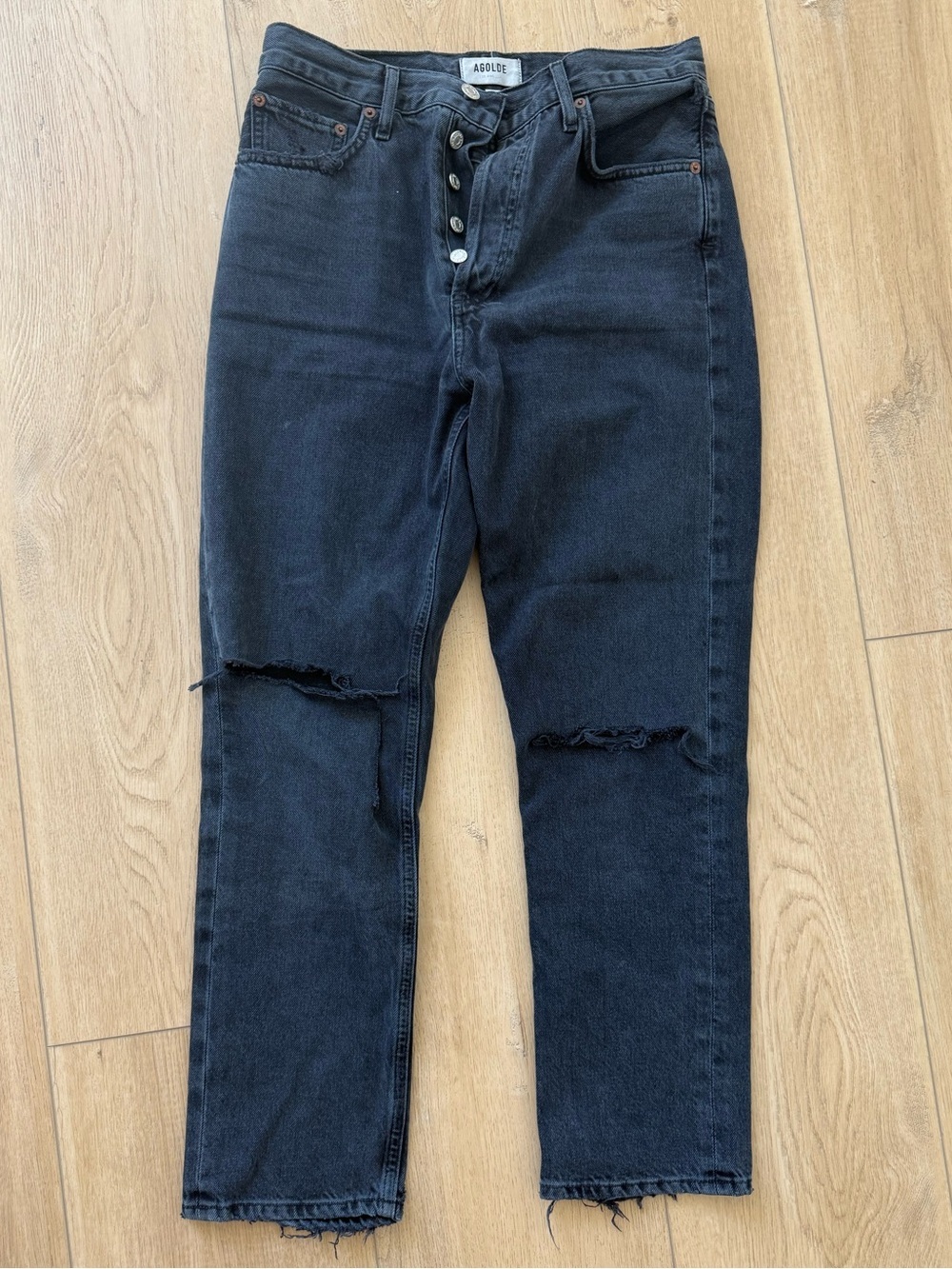 AGOLDE Black Distressed Women’s Jeans - Riley sz 26 - Picture 1 of 4